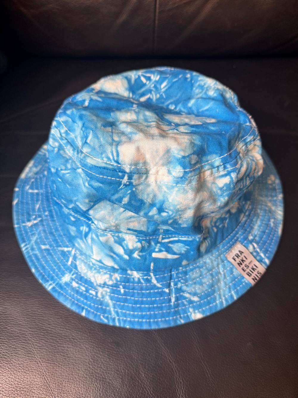 Frankie's Bikinis Tie-Dye Bucket Hat, Size M/L, Color Blue/White